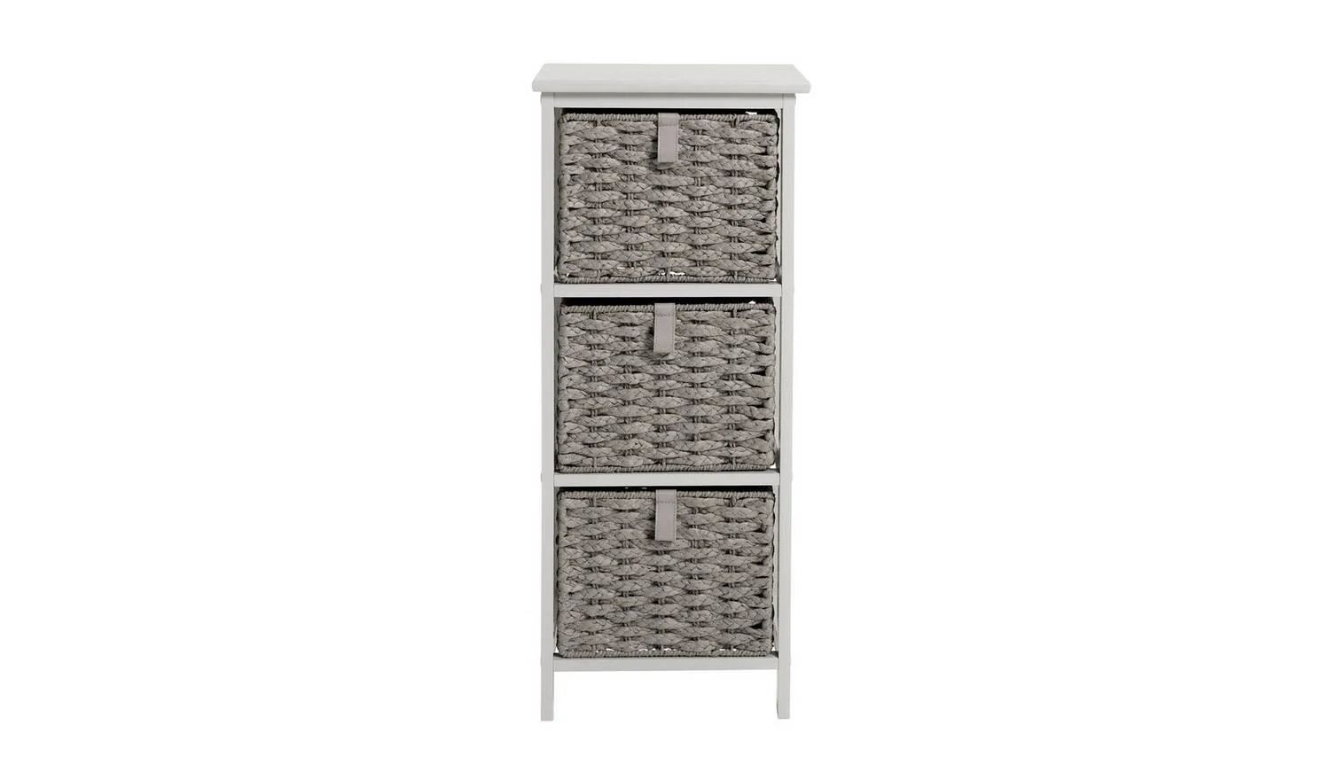 2 & 3 Drawer Woven Bathroom Storage Unit Grey Modern Organiser Cabinet - Image 3