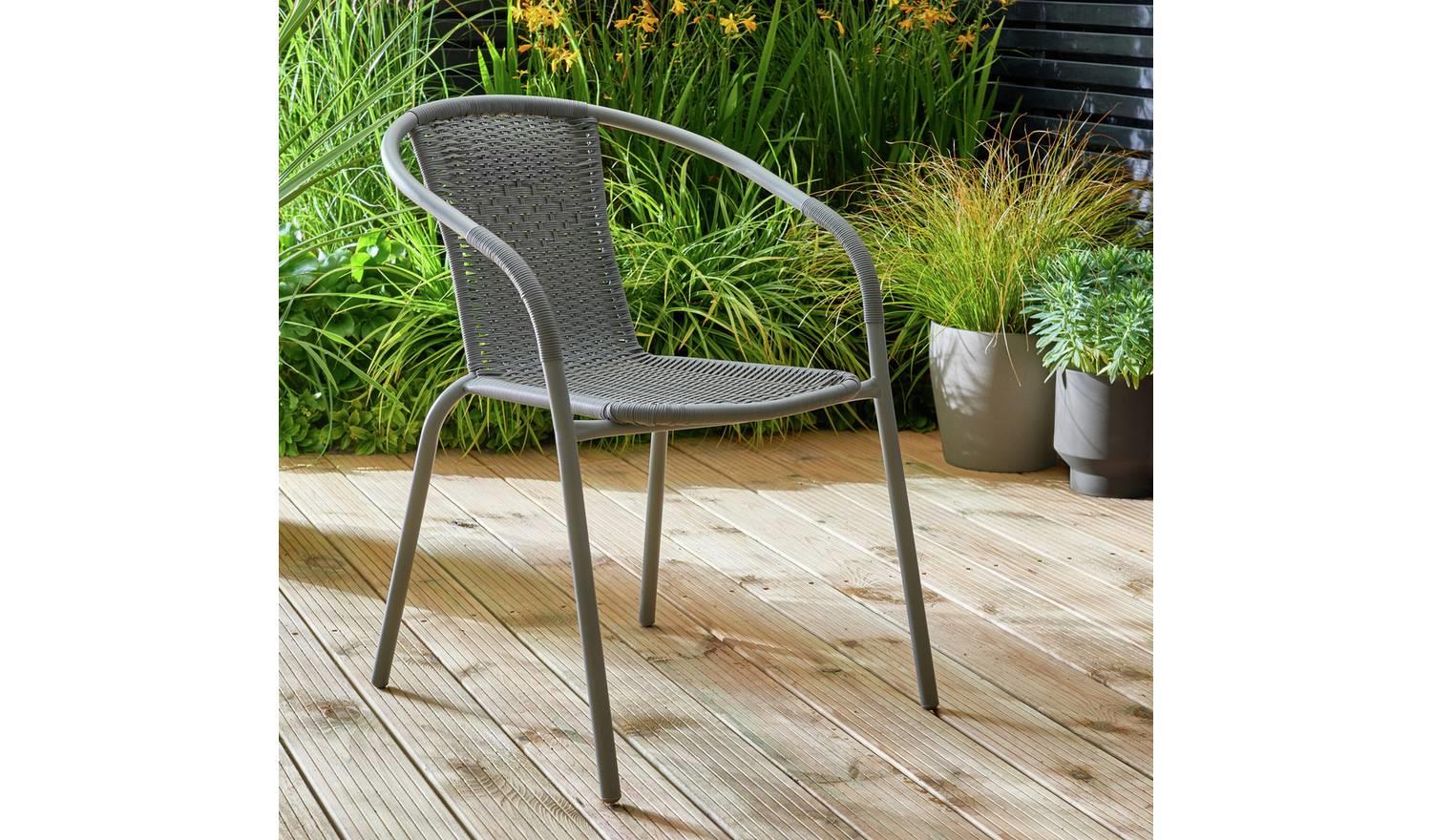 2 Seater Rattan Effect Garden Bistro Set Grey Patio Furniture Outdoor - Image 6