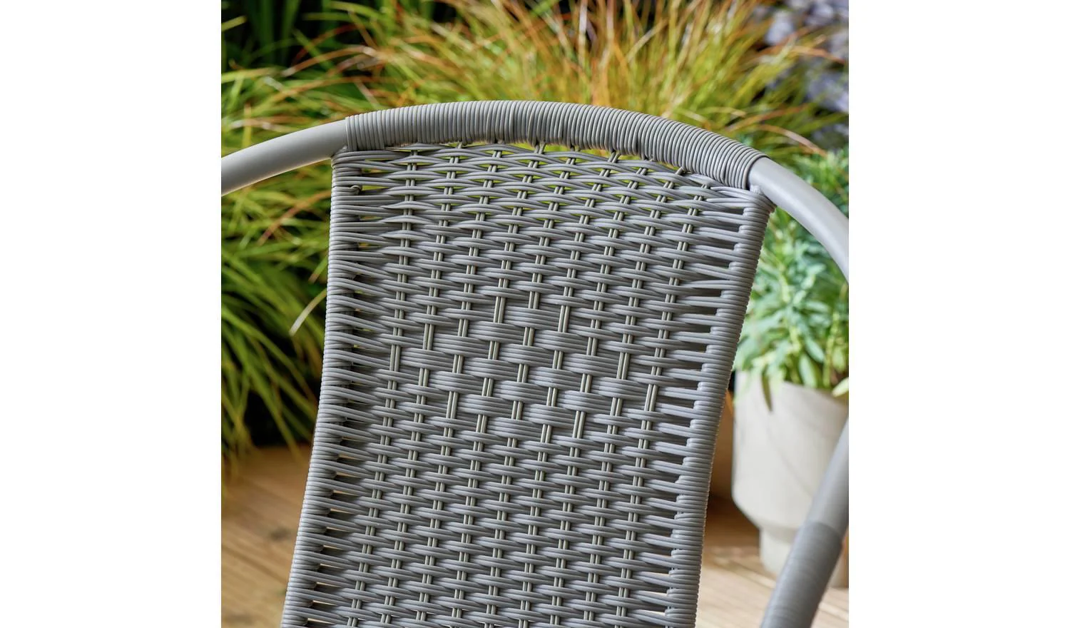 2 Seater Rattan Effect Garden Bistro Set Grey Patio Furniture Outdoor - Image 7