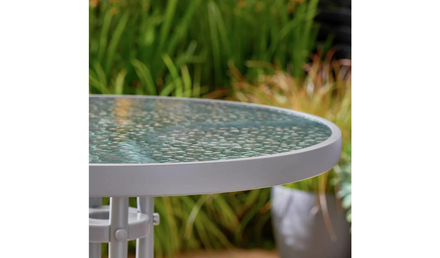 2 Seater Rattan Effect Garden Bistro Set Grey Patio Furniture Outdoor - Image 9