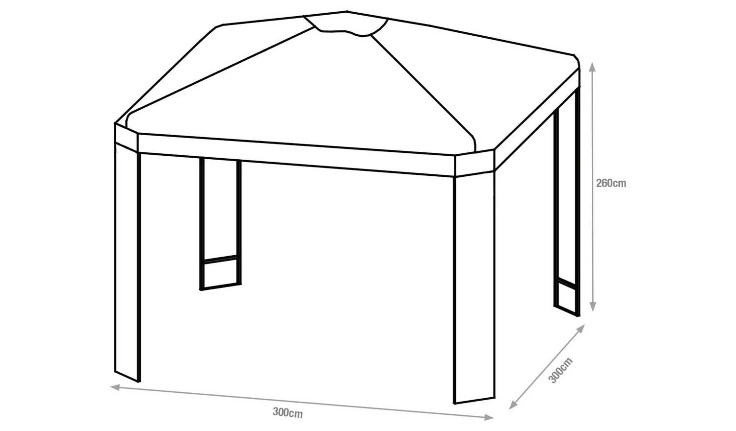 3m x 3m Garden Gazebo Cream Pop Up Canopy Tent Shelter Waterproof - Image 2