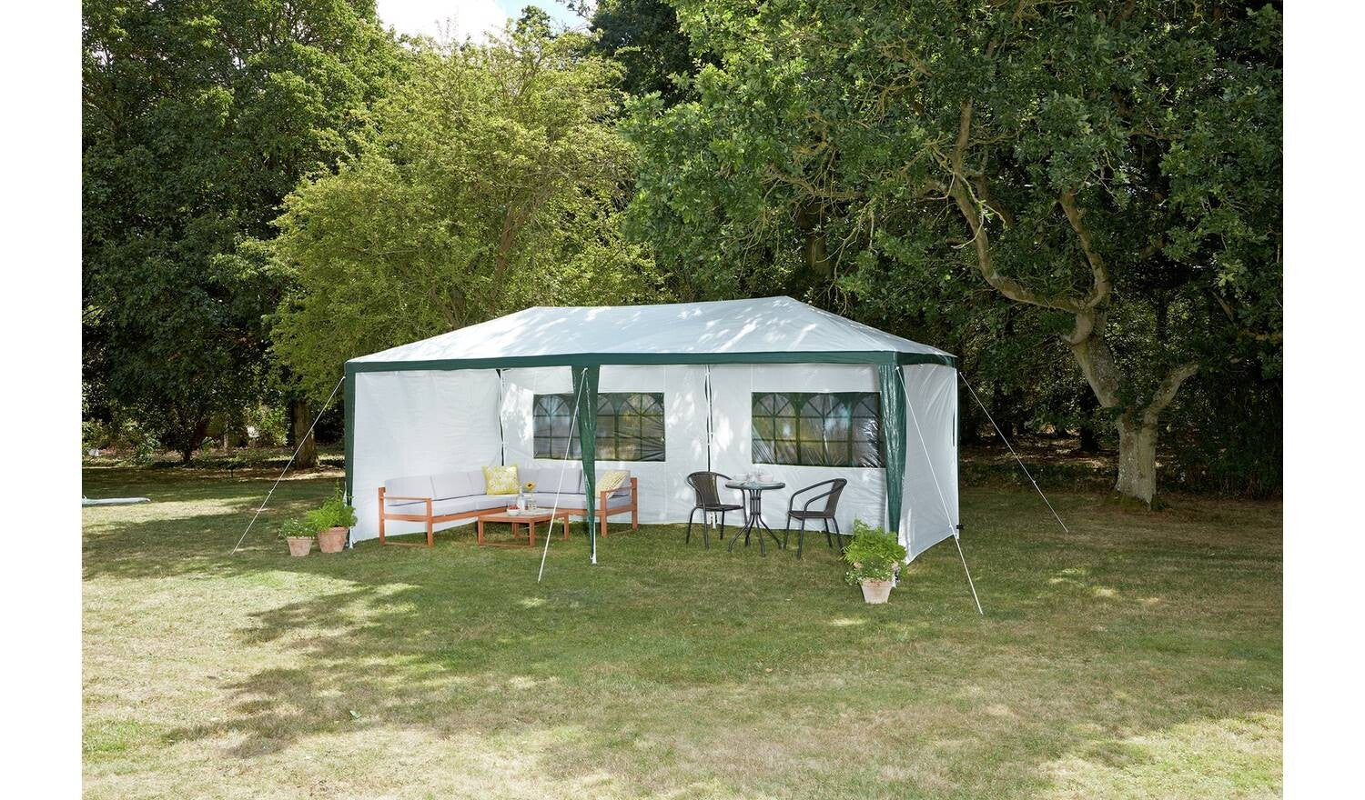 3m x 6m Gazebo with Side Panels Garden Party Tent Canopy Shelter - Image 2