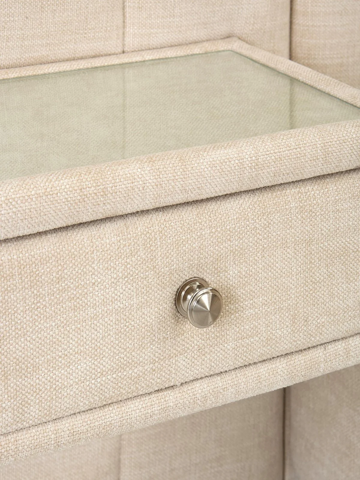 Amaya Double Bed Ivory | Built-in Side Tables & Drawers | No Mattress - Image 5