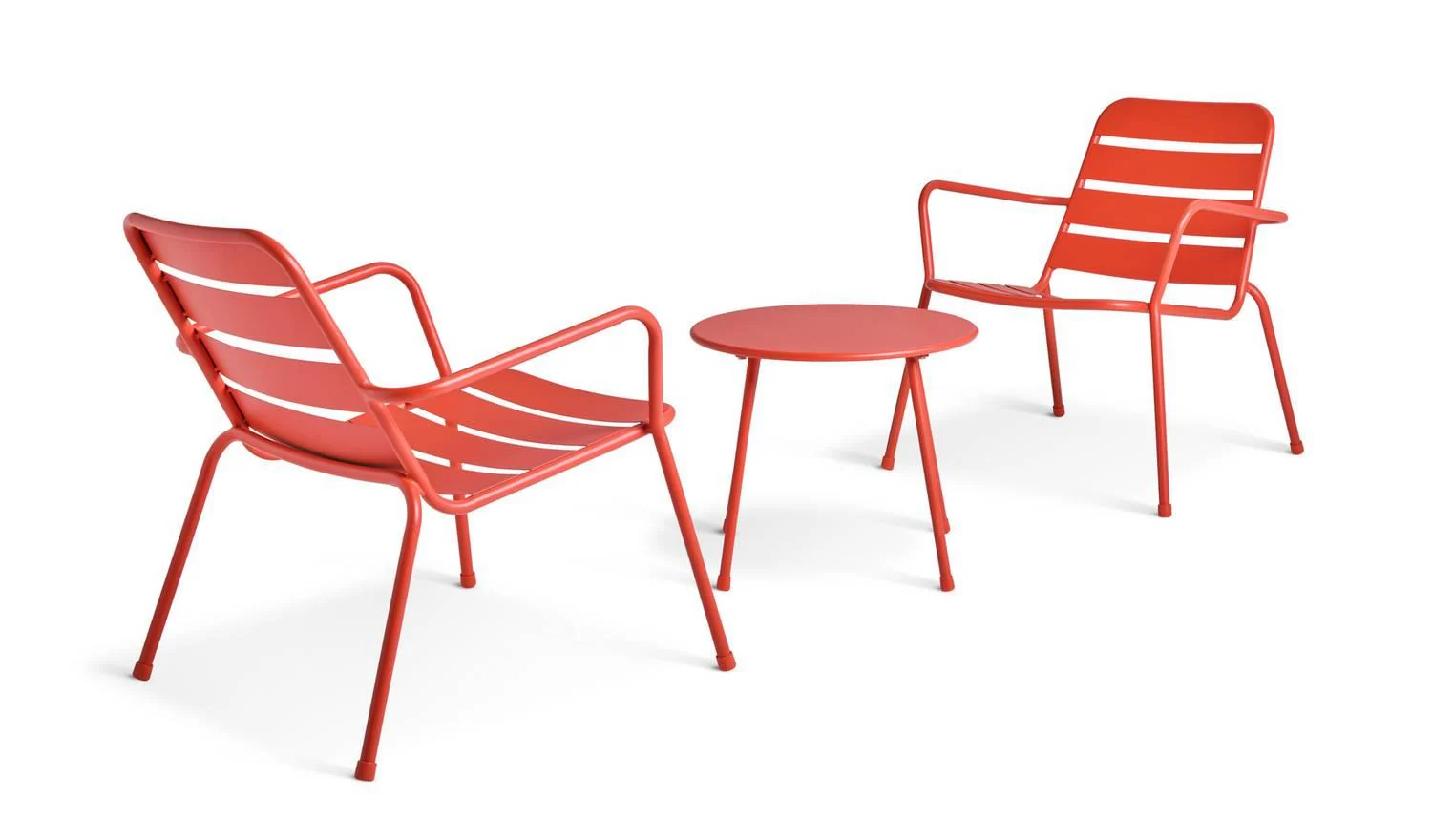 Annika 2 Seater Metal Garden Bistro Set Red With Table And Chairs - Image 2