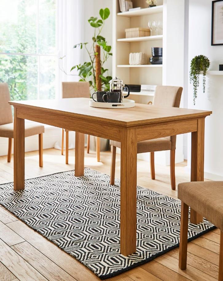 Ashford Dining Table Grey Oak Modern Kitchen Furniture 4-6 Seater