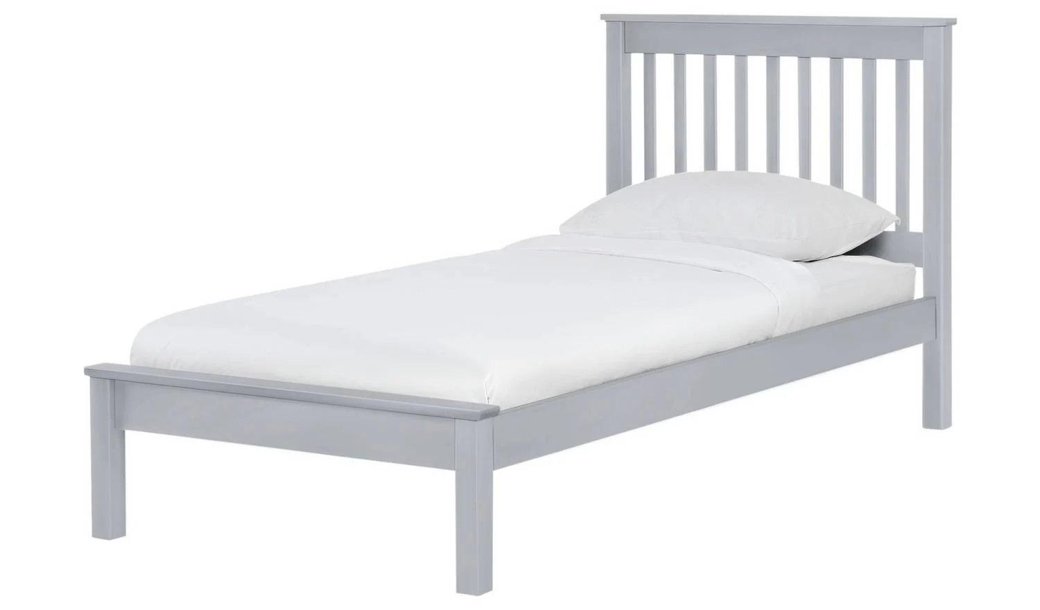 Aspley Single Wooden Bed Frame Grey Compact Minimalist Bedroom Furniture