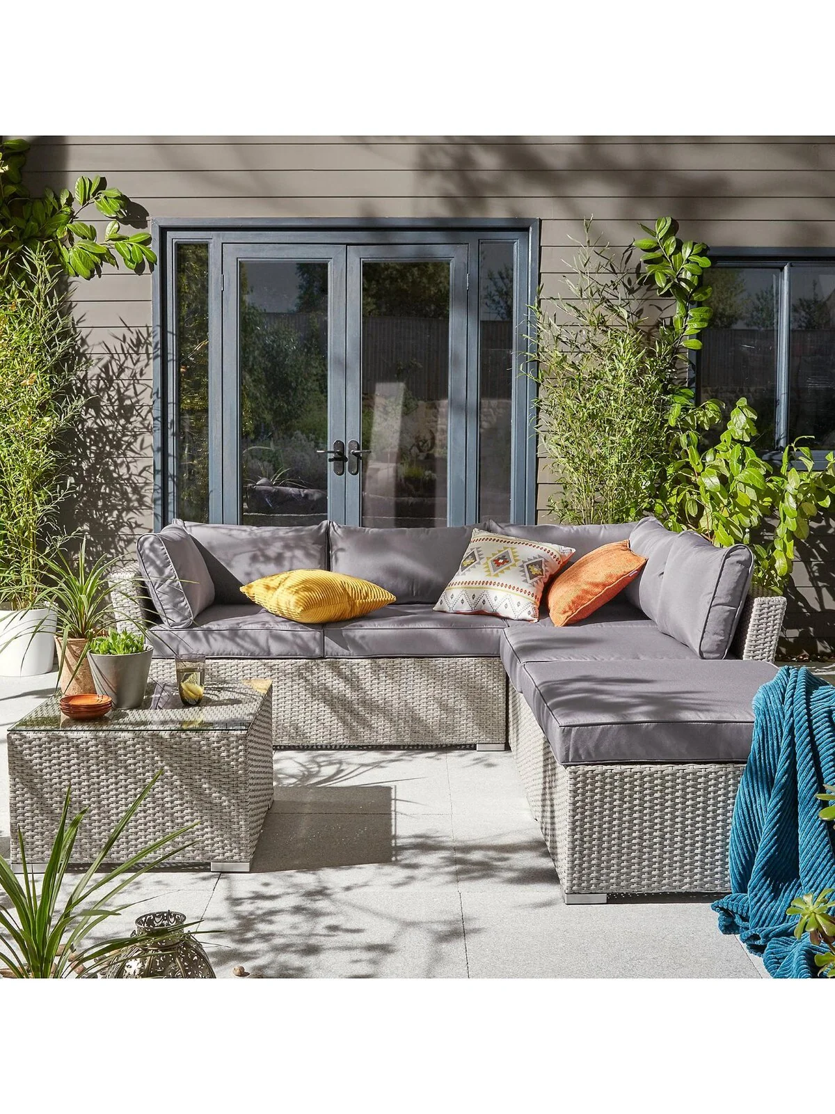 Athens 4-Piece Corner Set with Chaise Stylish and Comfortable Outdoor Furniture