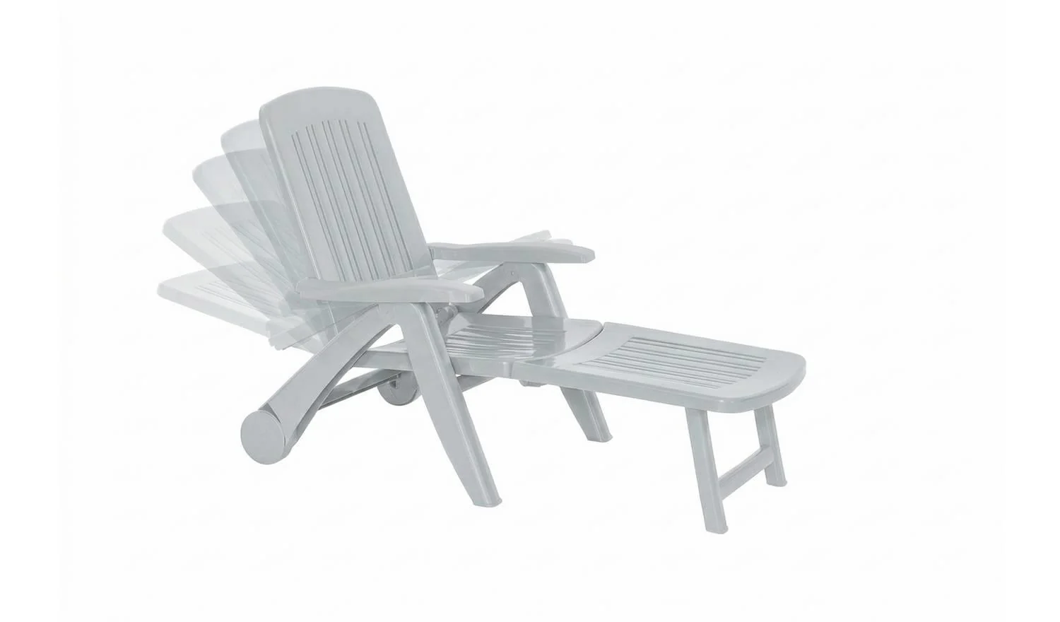 Bica Cancun Reclining Sunlounger Grey Adjustable Outdoor Garden Chair - Image 2