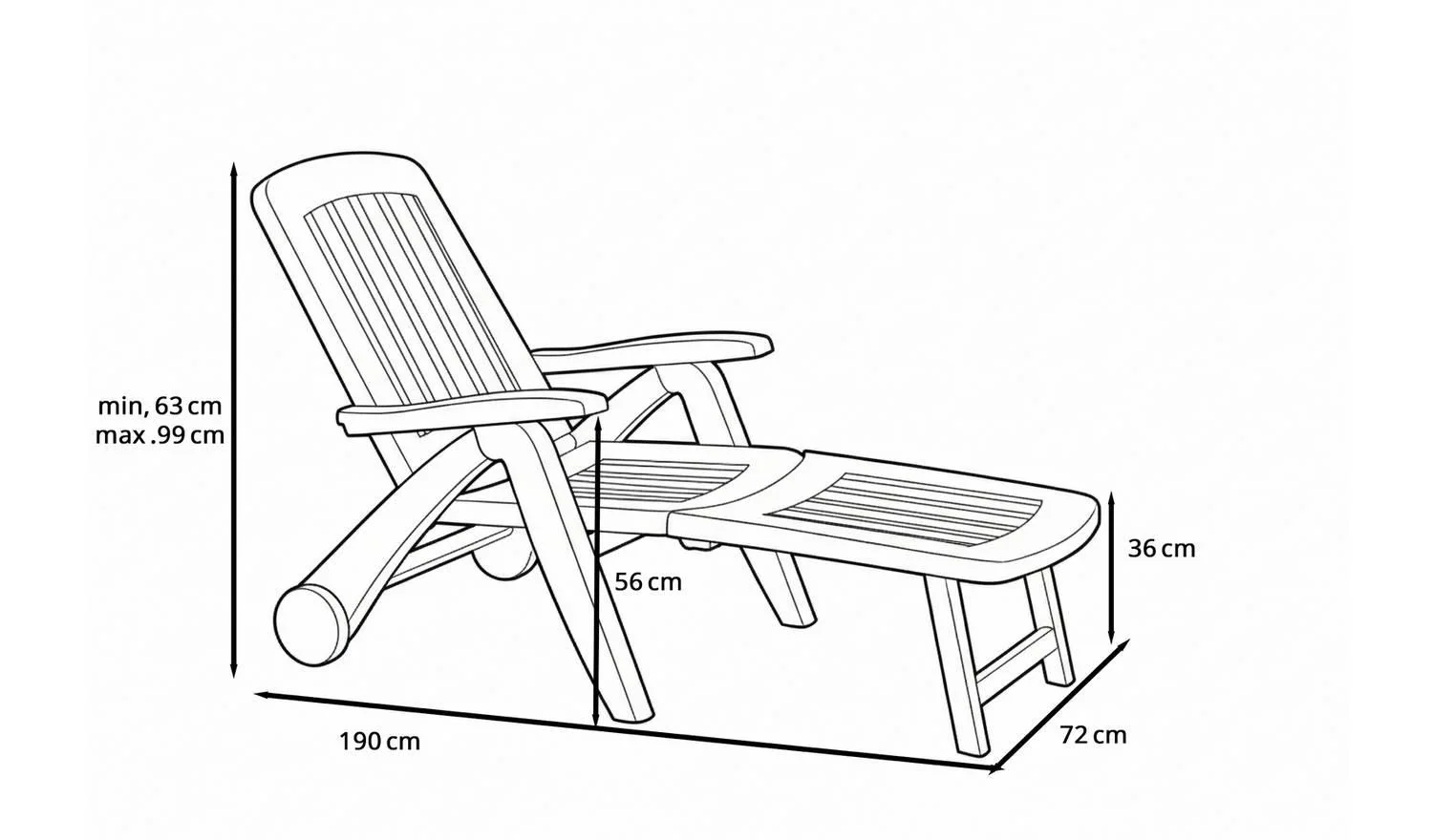 Bica Cancun Reclining Sunlounger Grey Adjustable Outdoor Garden Chair - Image 3