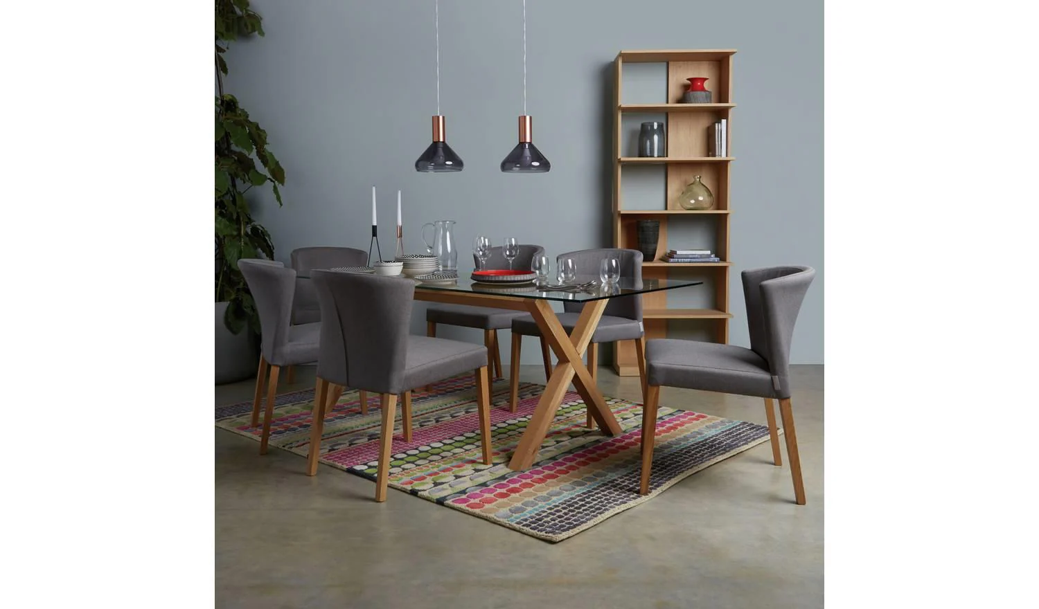 Bloomsbury Geometric Wool Cut Pile Rug 140x200cm Patterned Living Room - Image 2