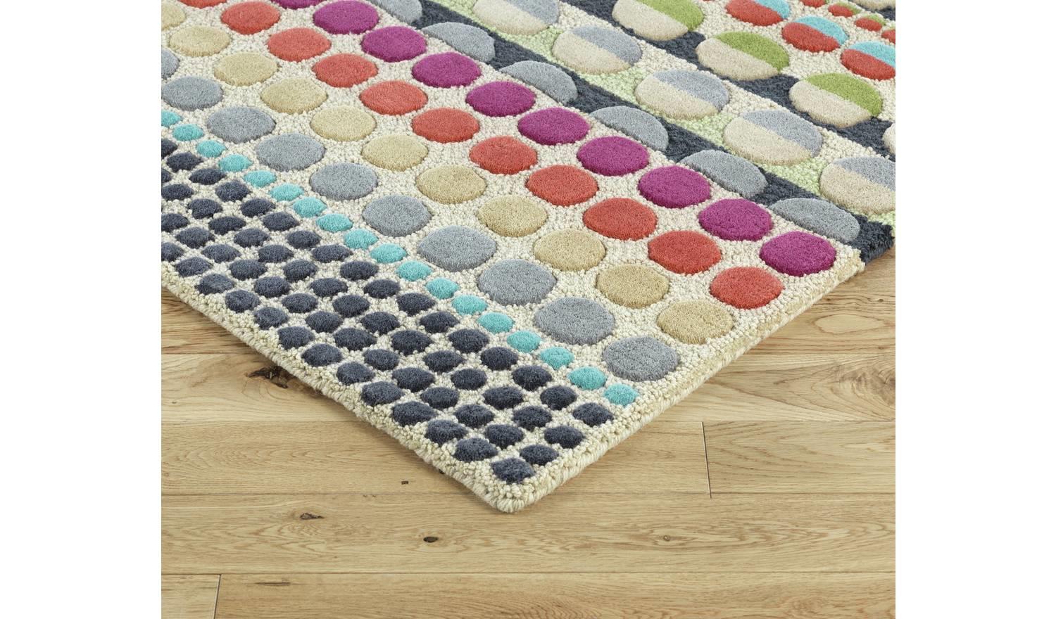 Bloomsbury Geometric Wool Cut Pile Rug 140x200cm Patterned Living Room - Image 3