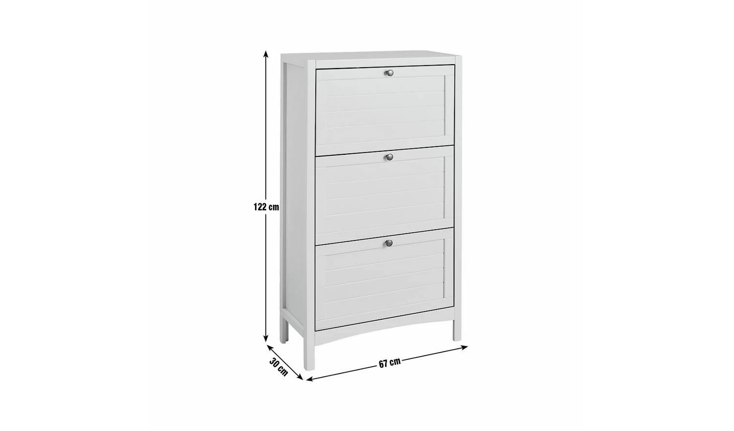 Bournemouth Shoe Storage Cabinet Grey Hallway Entryway Furniture Organiser - Image 2