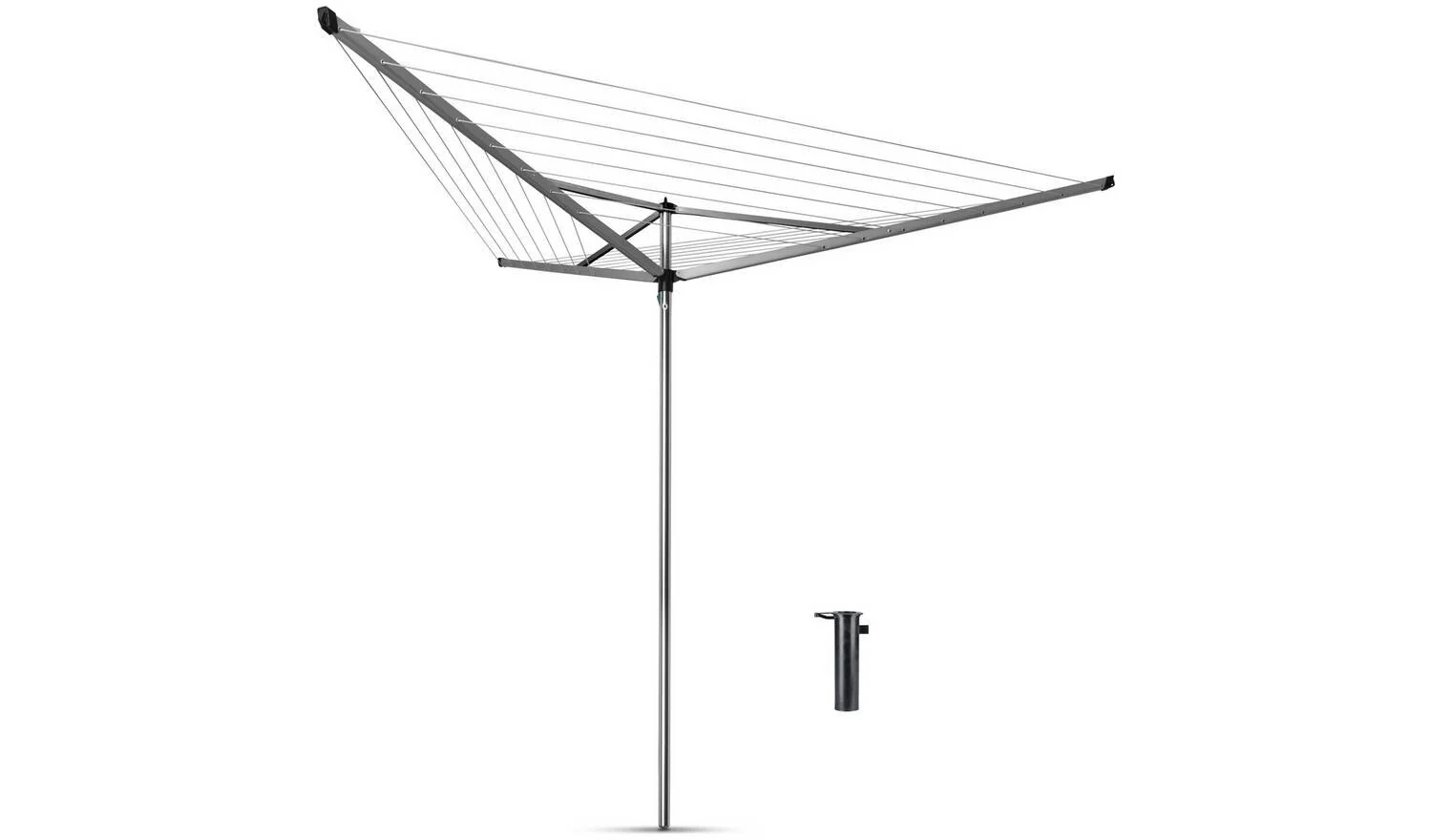 Brabantia Essential 30m 3 Arm Rotary Airer with Ground Tube Garden Dryer