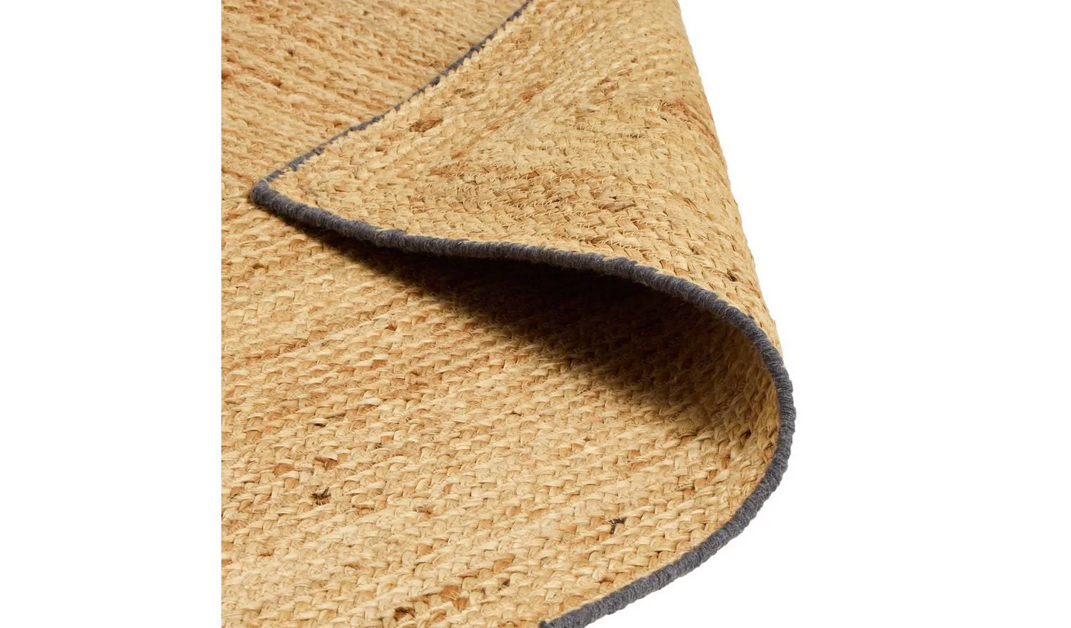 Braided Grey Border Jute Flatweave Rug 120x170cm Natural Home Decor - Image 4