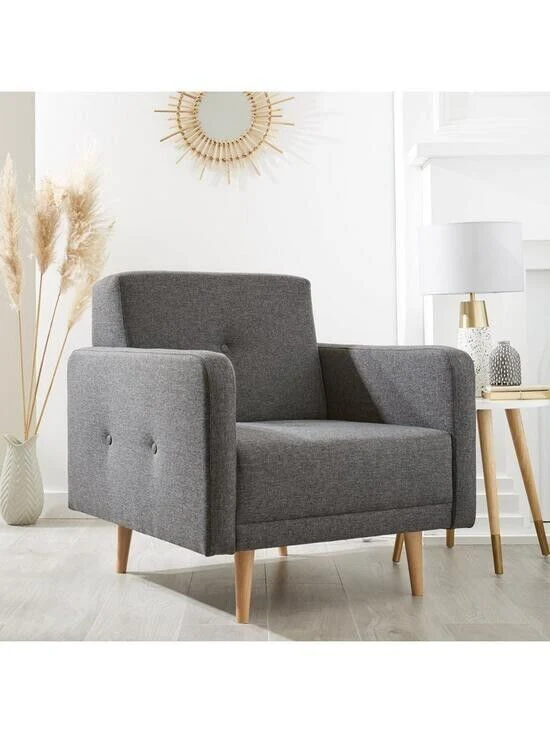 Cadiz Fabric Armchair Grey Stylish and Comfortable Living Room Seating