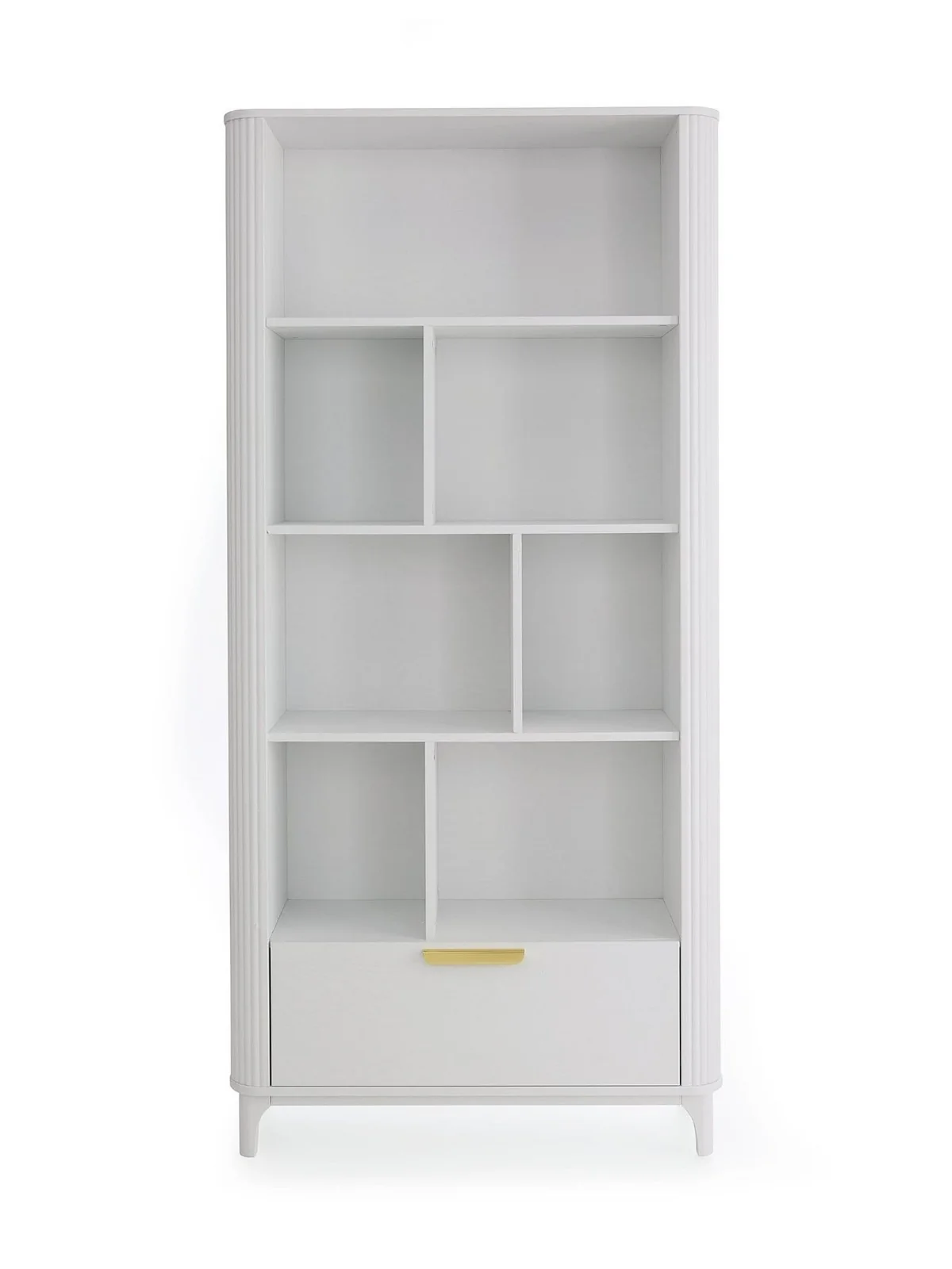 Carina 1 Drawer Bookcase White Storage Cabinet Bookshelf Study Office Furniture - Image 4