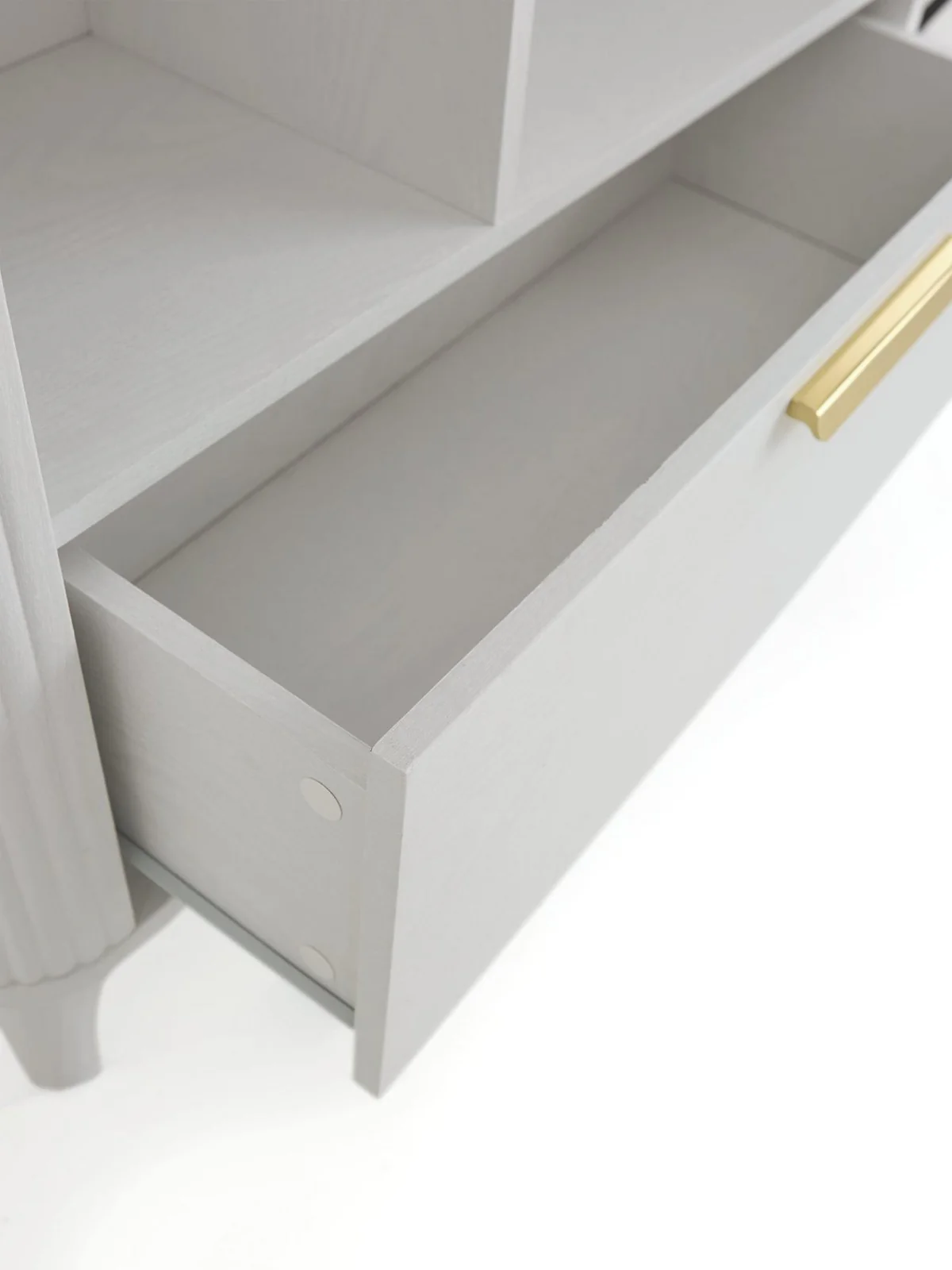 Carina 1 Drawer Bookcase White Storage Cabinet Bookshelf Study Office Furniture - Image 6