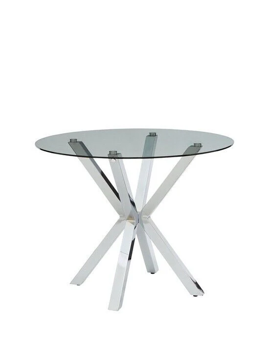 Chopstick 100cm Round Glass Dining Table 4 Chairs Black Elegant Dining Furniture - Image 3