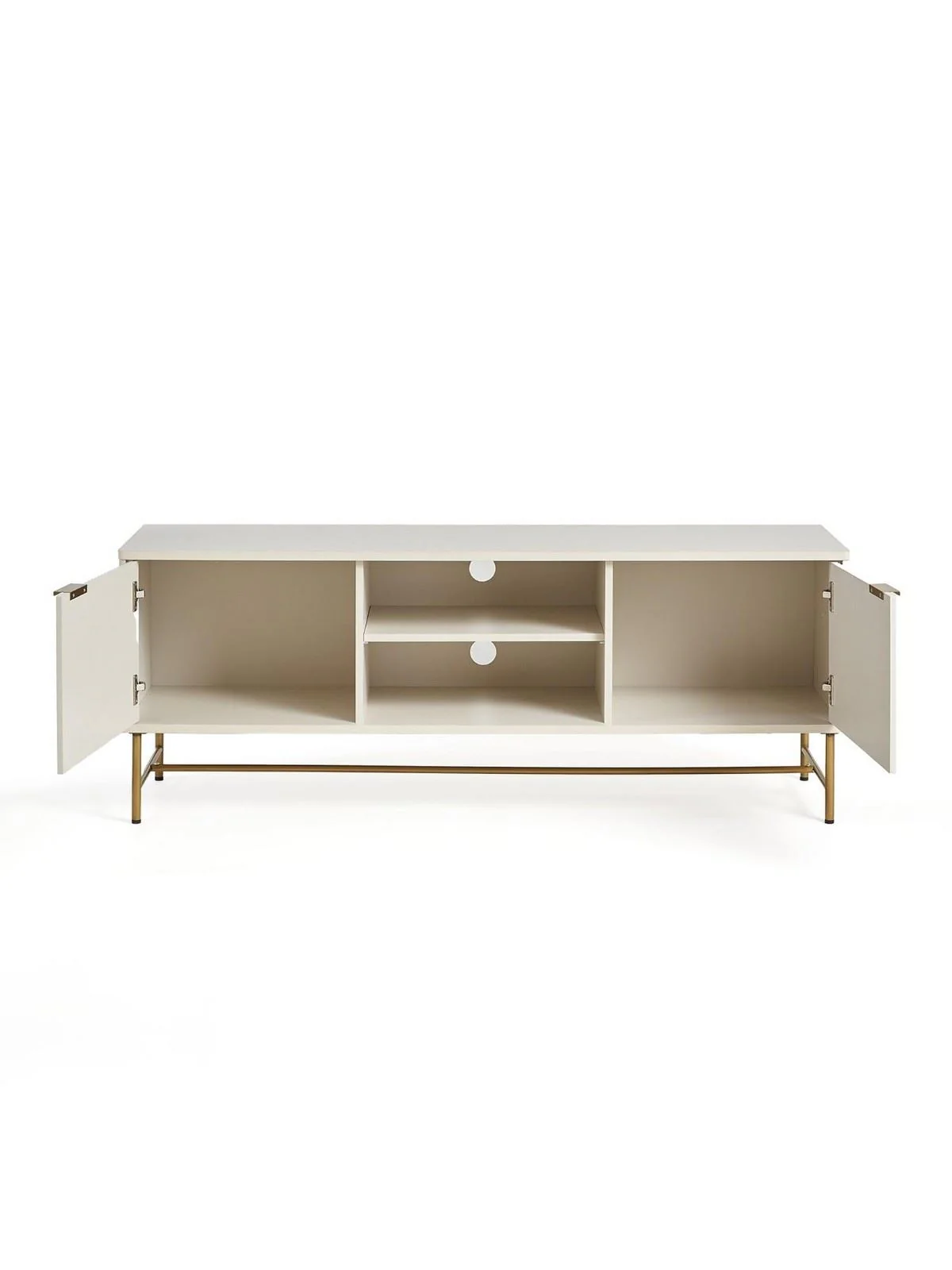 Cora TV Unit Ivory Brass | Fits 60 Inch TV | Mid-Century Modern | Fast Delivery - Image 4