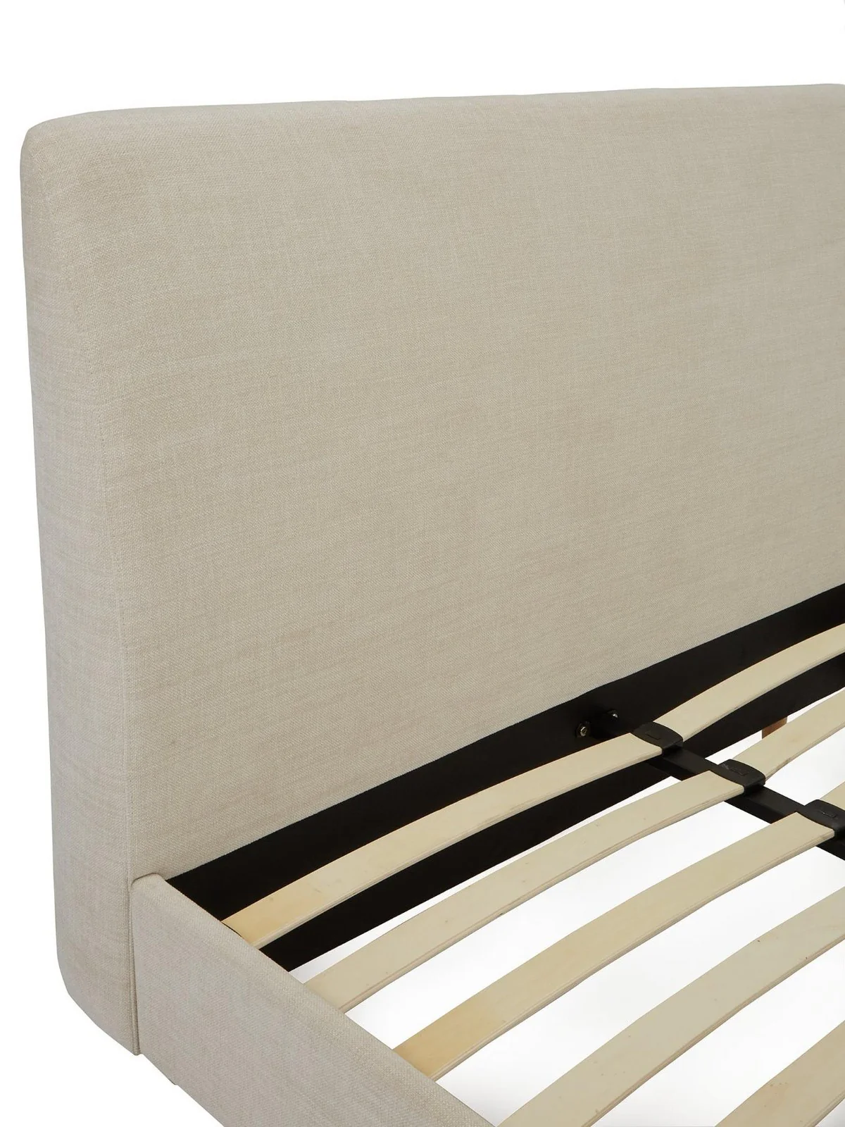 Cornwall Double Modern Bed Frame with Textured Upholstery Grey | Woven Fabric - Image 3
