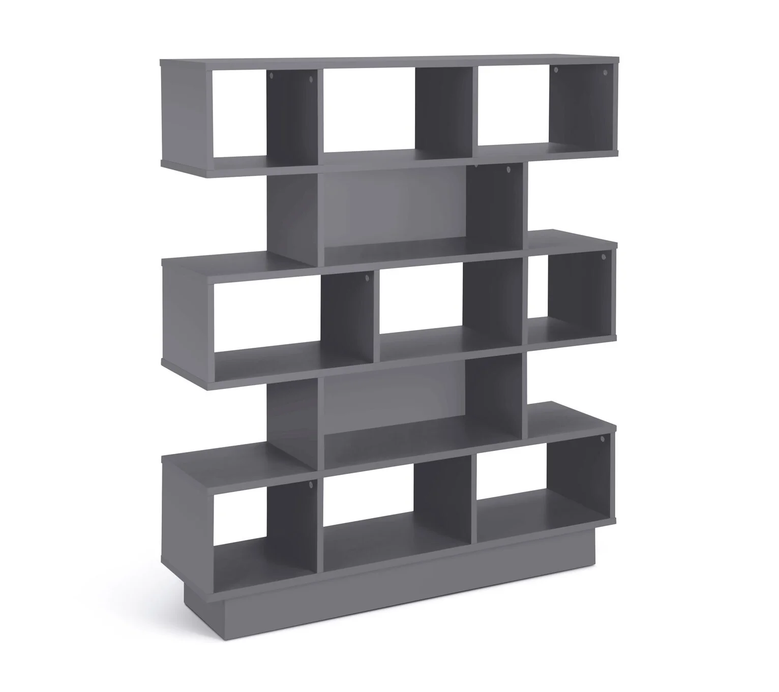 Cubes Wide Bookcase Grey Modular Storage Shelf Living Room Furniture