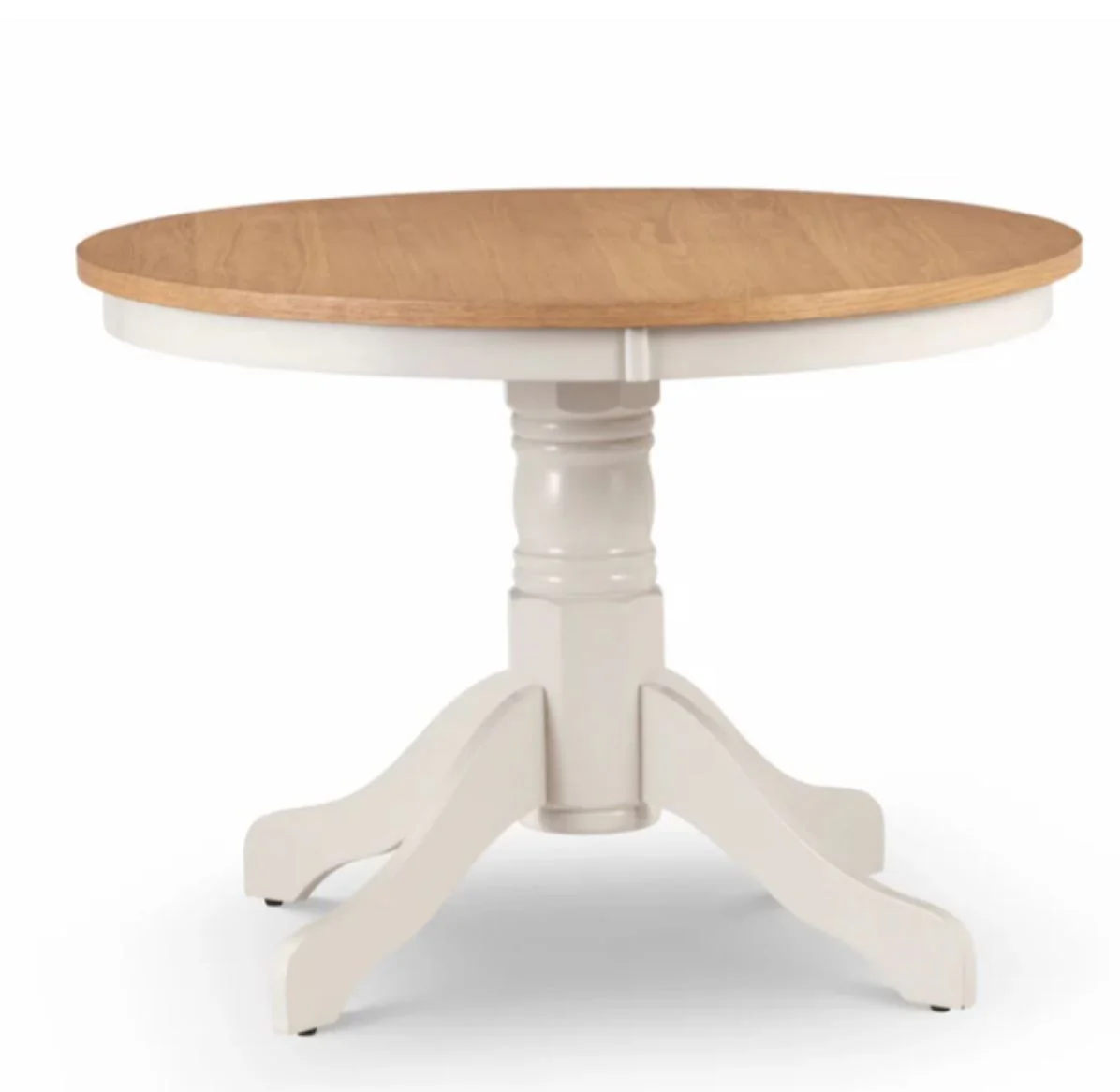 Davenport Round Pedestal Dining Table Oak & Ivory Elegant Kitchen Furniture
