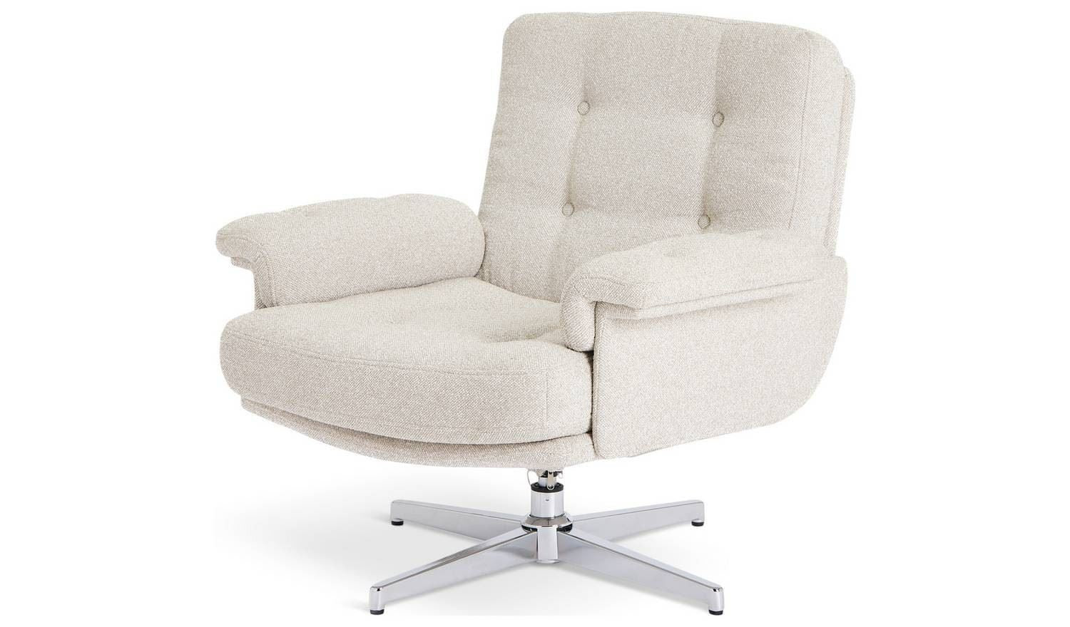 Dawson Fabric Swivel Chair Natural Modern Living Room Accent Furniture