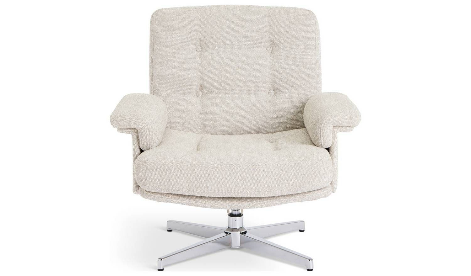 Dawson Fabric Swivel Chair Natural Modern Living Room Accent Furniture - Image 4