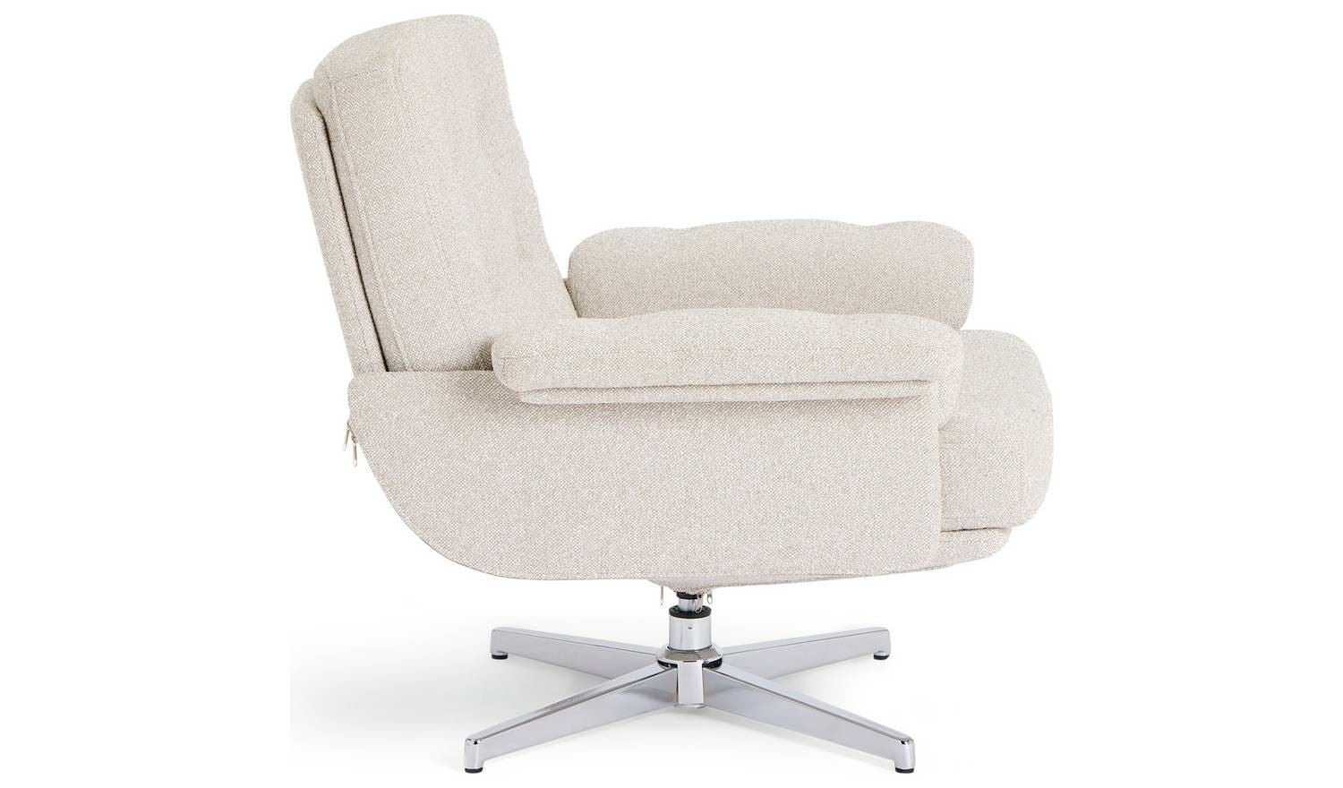 Dawson Fabric Swivel Chair Natural Modern Living Room Accent Furniture - Image 6