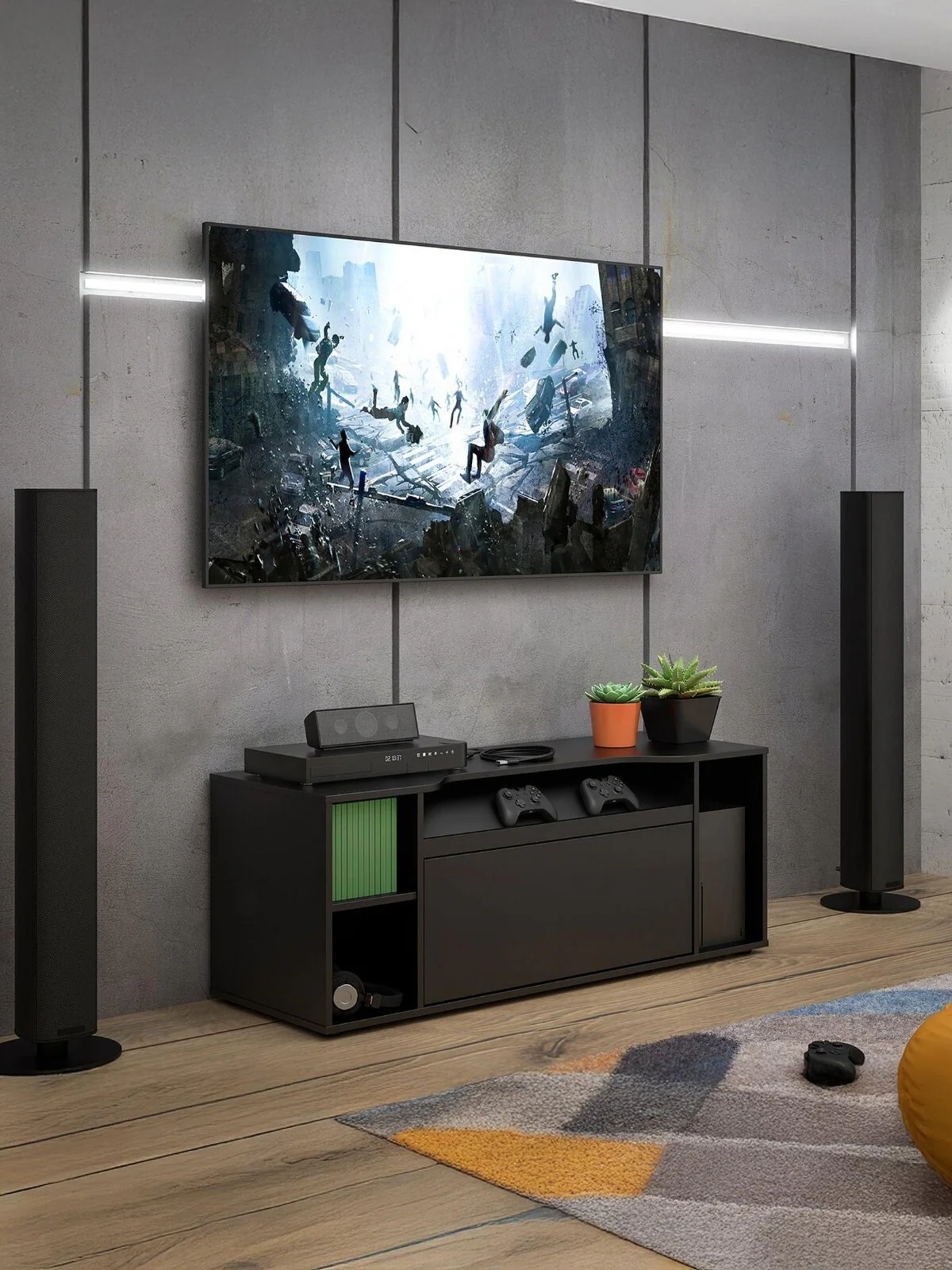 Dylan Wall Mounted Media/Gaming Unit - Black FAST DELIVERY TOP SELLER UK