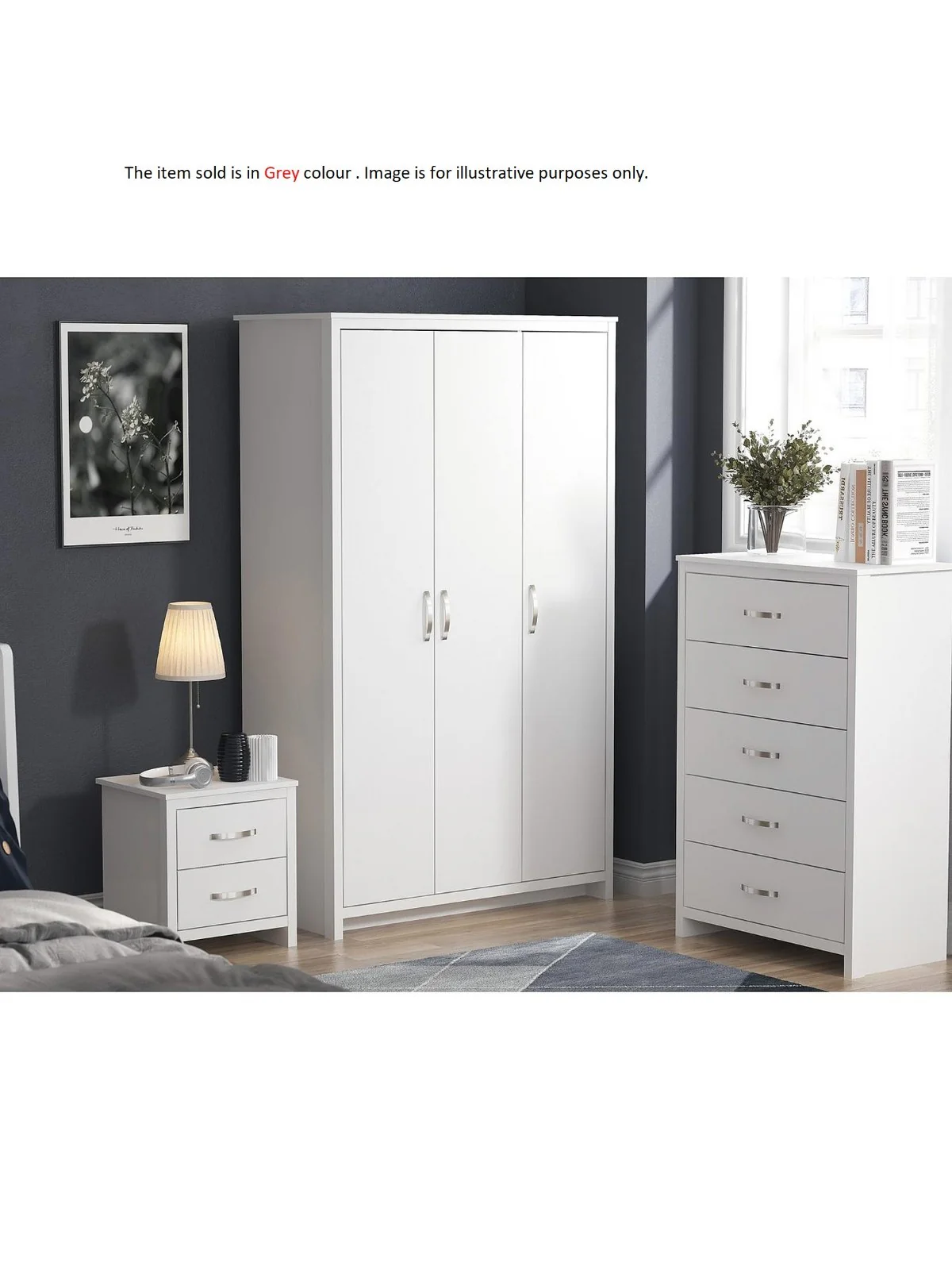 Ely 5 Drawer Chest Grey | Bedroom Storage | Dresser | Tallboy | Organizer - Image 3