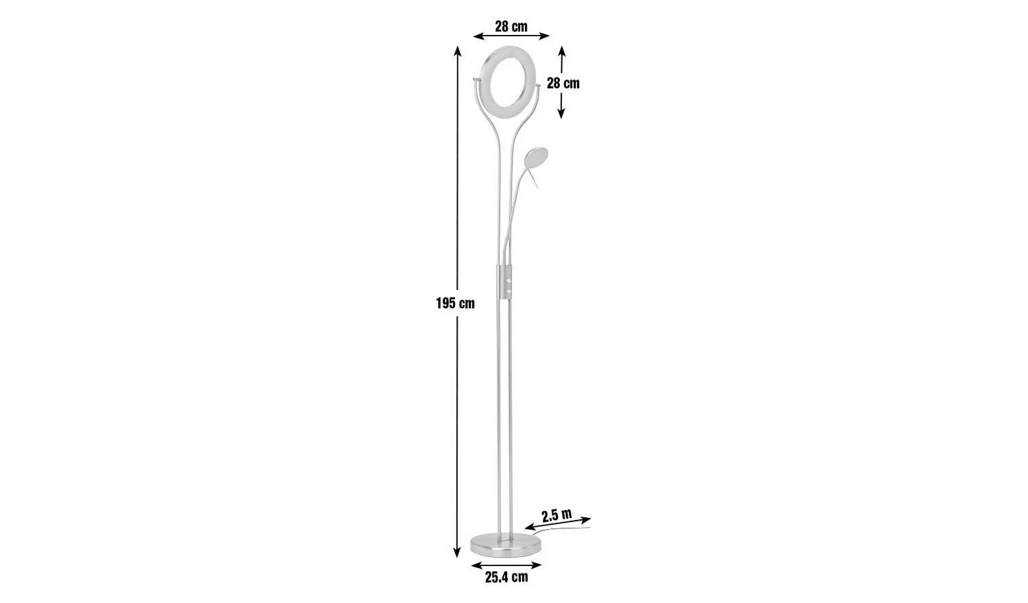 Father & Child LED Uplighter Floor Lamp Chrome Modern Living Room Lighting - Image 2