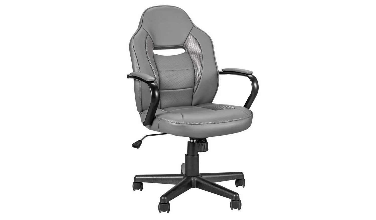 Faux Leather Gaming Chair Grey For PC Gaming Comfortable UK