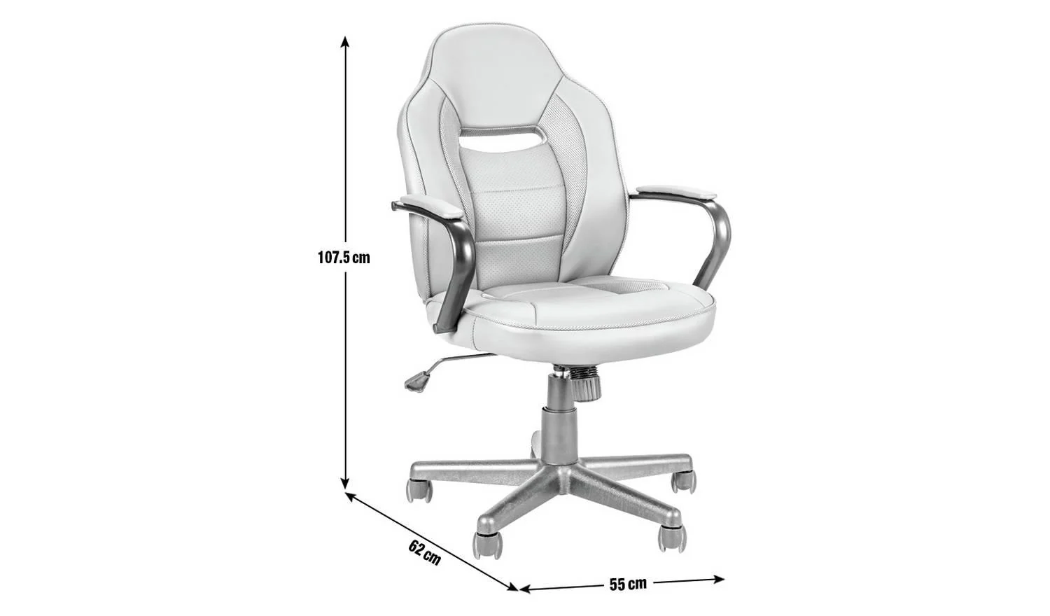 Faux Leather Gaming Chair Grey For PC Gaming Comfortable UK - Image 2