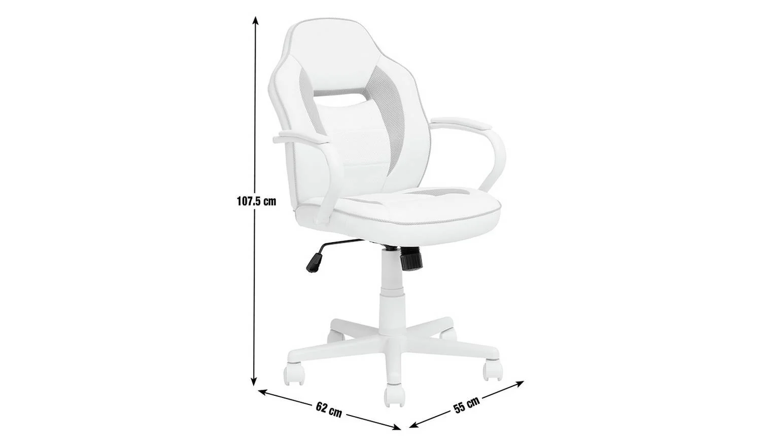 Faux Leather Mid Back Gaming Chair Blue Black For PC Gaming Comfort - Image 2