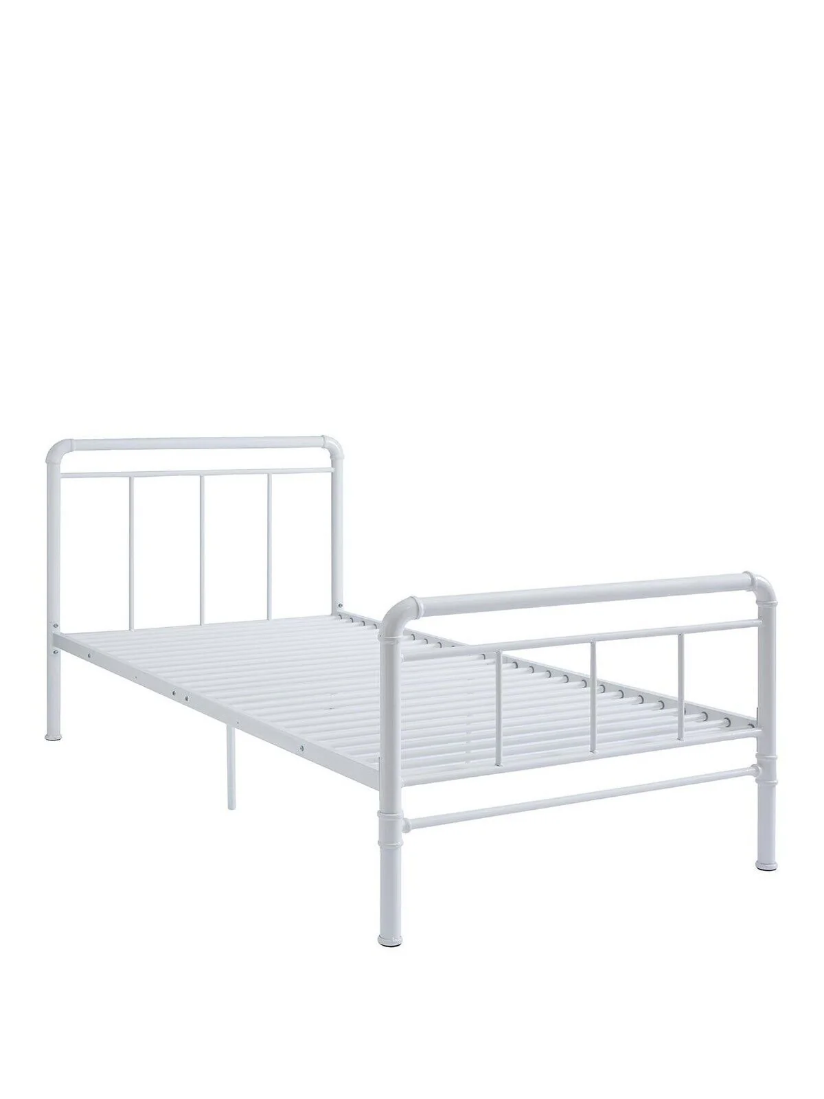 Freddie Children's Metal Single Bed Frame White Stylish and Durable Bed - Image 2