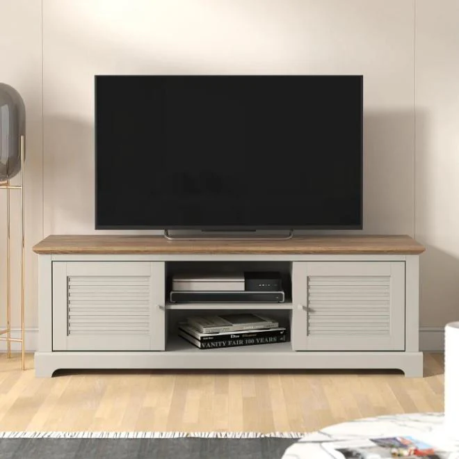Galano Milan Wide TV Stand 150cm Light Grey Oak For Living Room