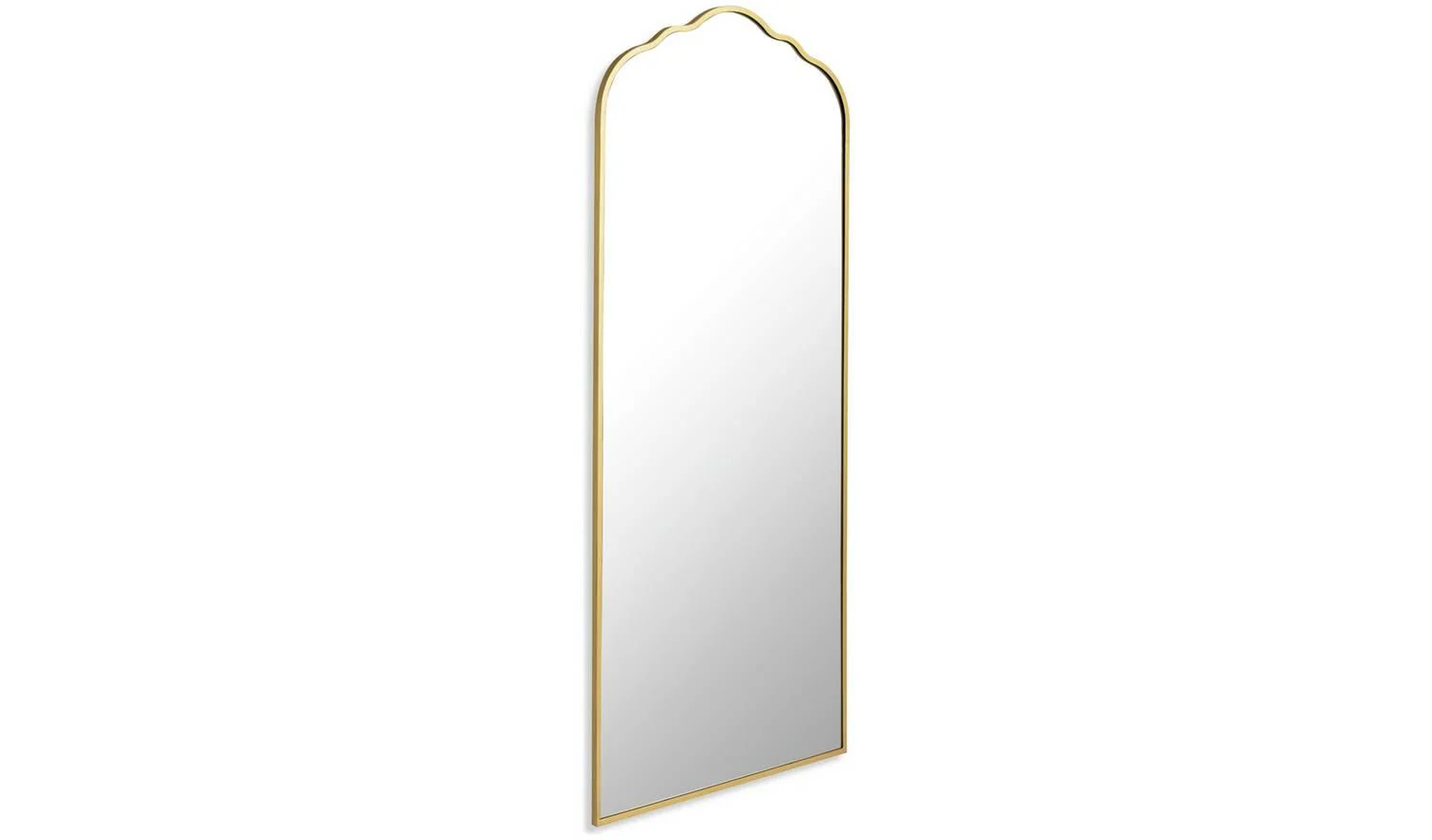 Gold Full Length Curved Wall Mirror 140x60cm Arched Design Hallway Decor - Image 2