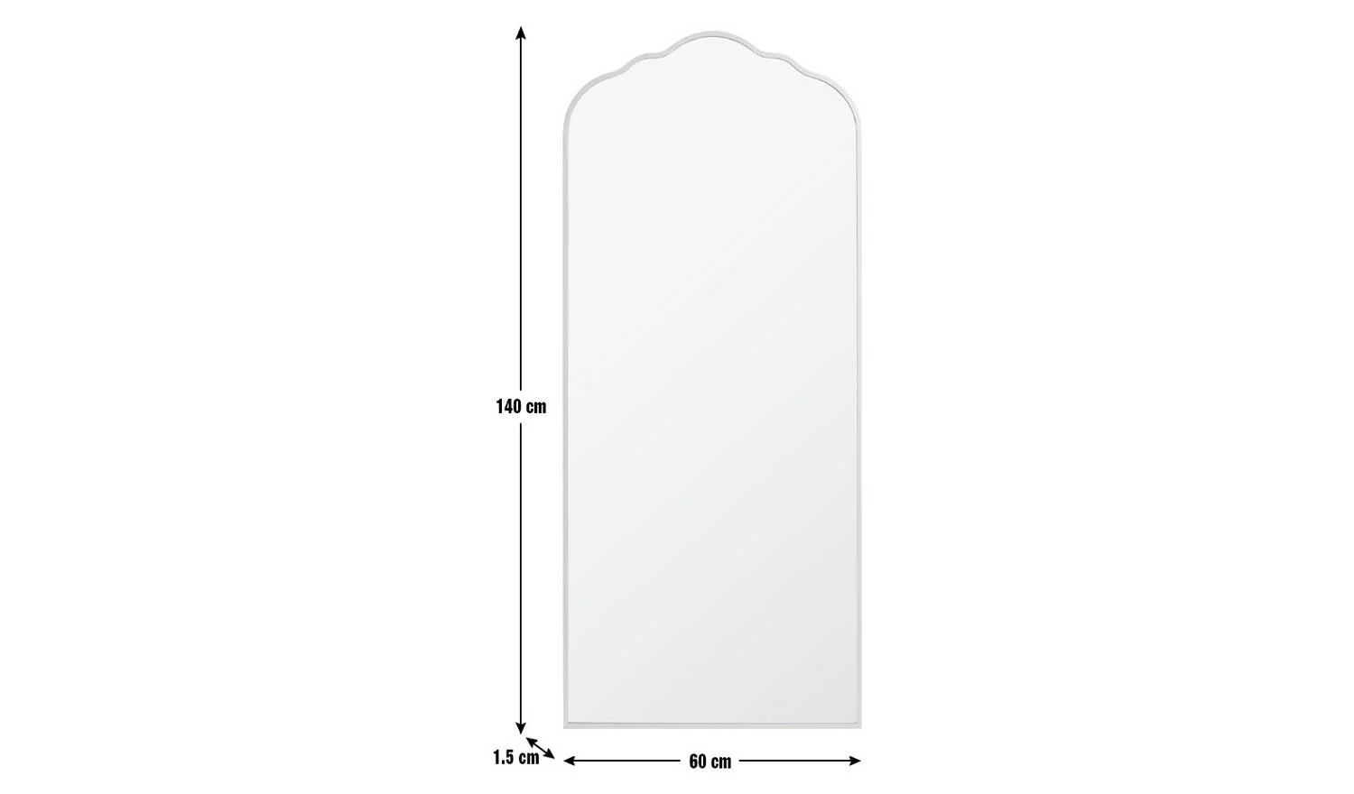 Gold Full Length Curved Wall Mirror 140x60cm Arched Design Hallway Decor - Image 5