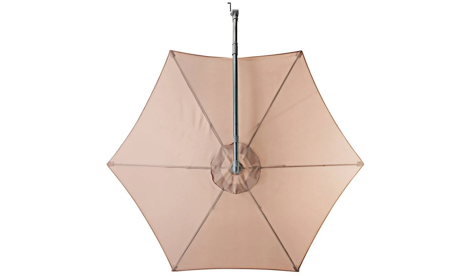 2.5m Overhanging Garden Parasol Cream Outdoor Patio Sun Shade Umbrella - Image 2