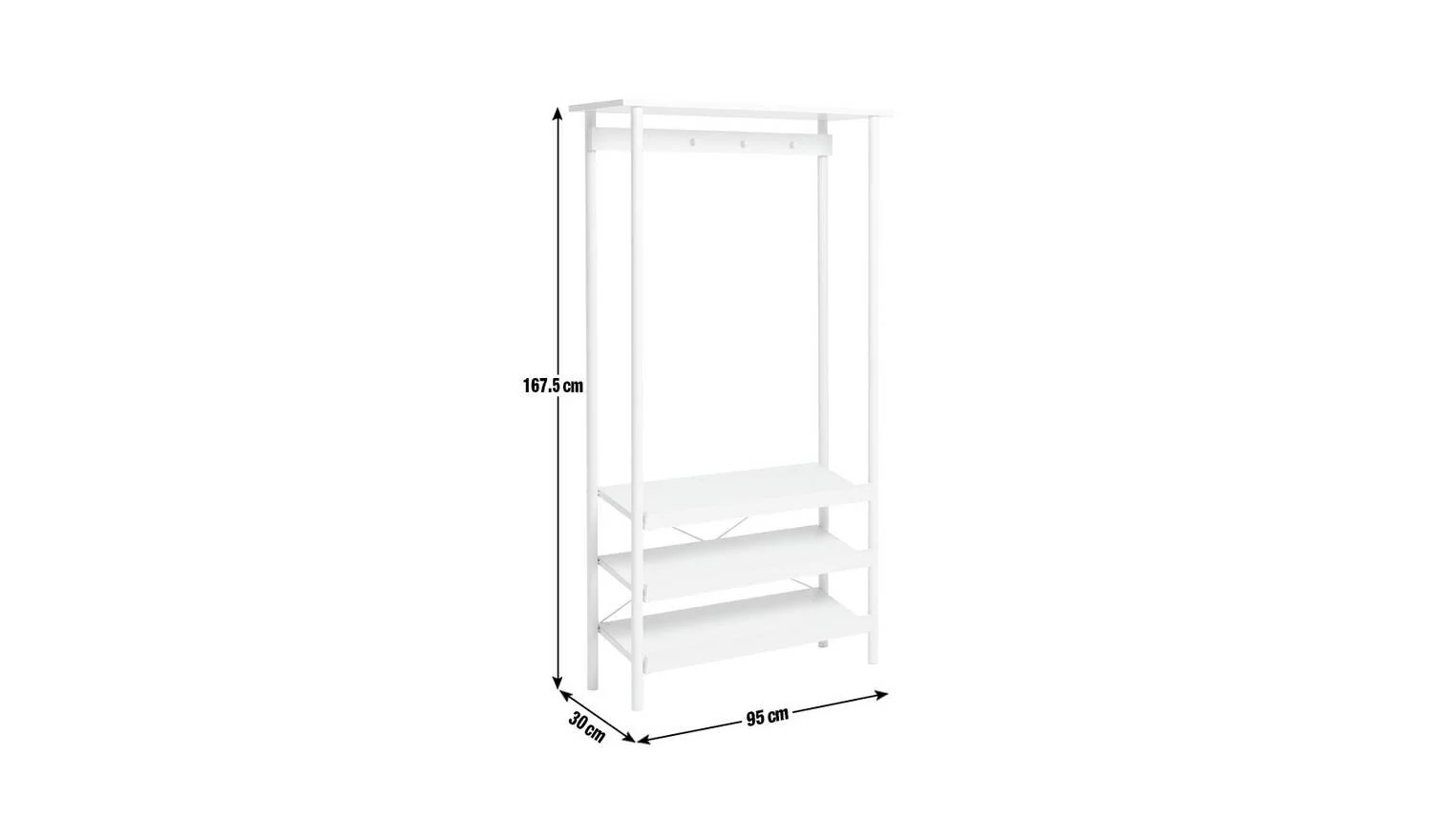 Aden Hallway Tallboy White For Small Spaces Easy Assembly - Image 3