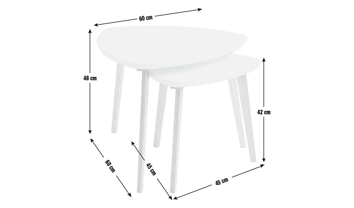 Cato Nest of 2 Tables White Modern Living Room Furniture Side Tables - Image 2