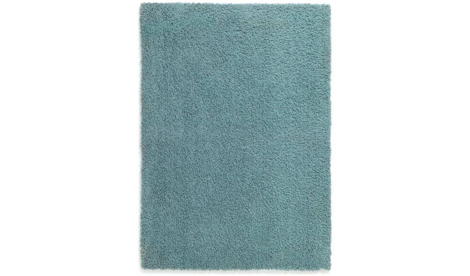 Cosy Recycled Blue Shaggy Rug 150x80cm Soft Living Room Bedroom Floor