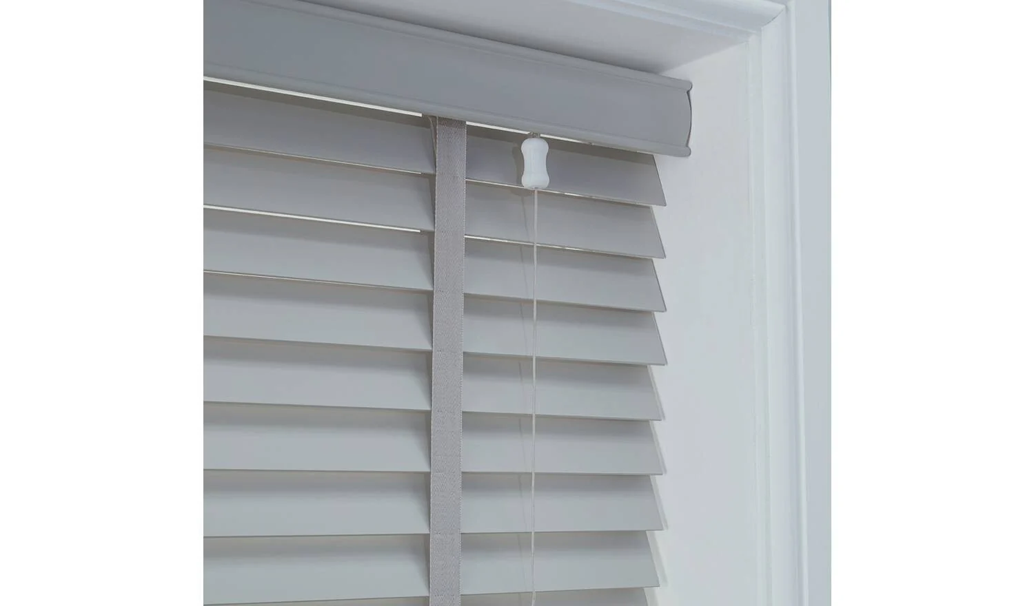 Elliott 50mm Wooden Tape Venetian Blind Grey 180x160cm Light Privacy - Image 3