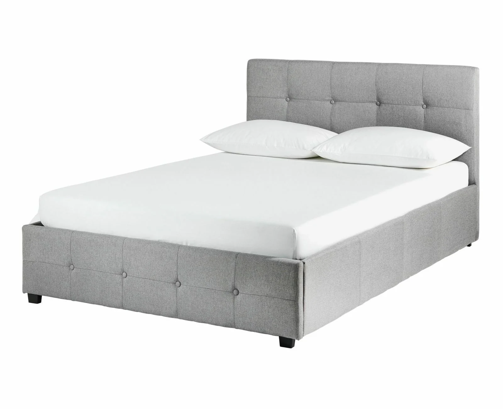 Habitat Eros Double Ottoman Bed Frame Grey with Lift-Up Storage for Bedrooms
