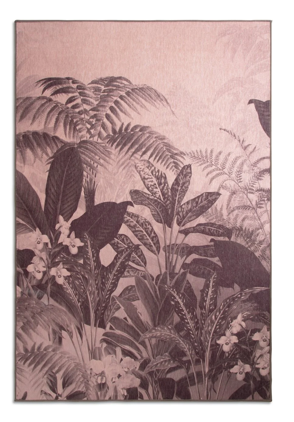 Floral Print Velvet Rug Blush Pink 160X230cm Luxury Bedroom Living Floor