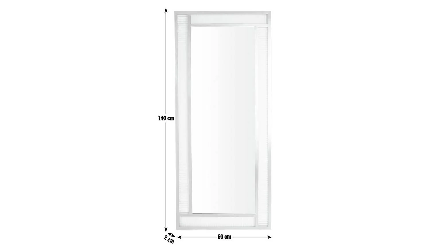 Glass & Brass Ribbed Wall Mirror 140x60cm Modern Hallway Decor Gold - Image 5