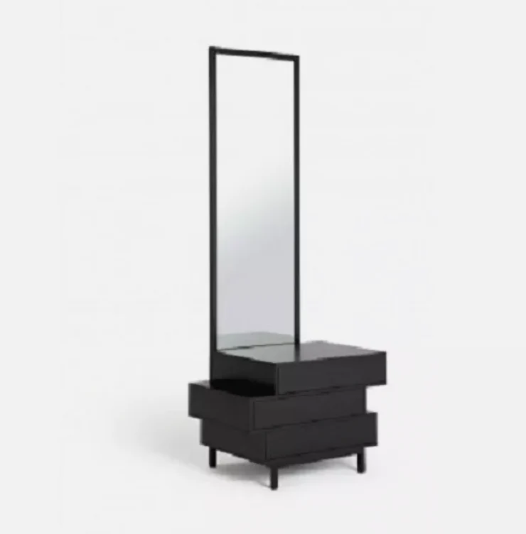 Greenwich 3 Drawer Storage Dresser with Mirror Black Compact Design