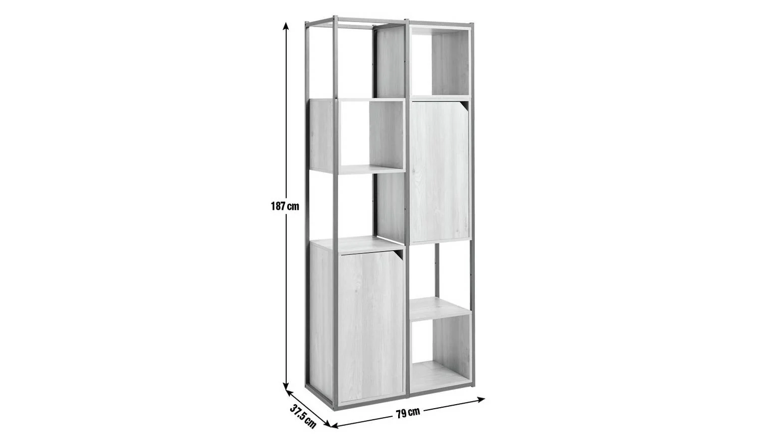 Loft Living Tall Shelving Unit Light Oak Modern Storage Bookcase Furniture - Image 9
