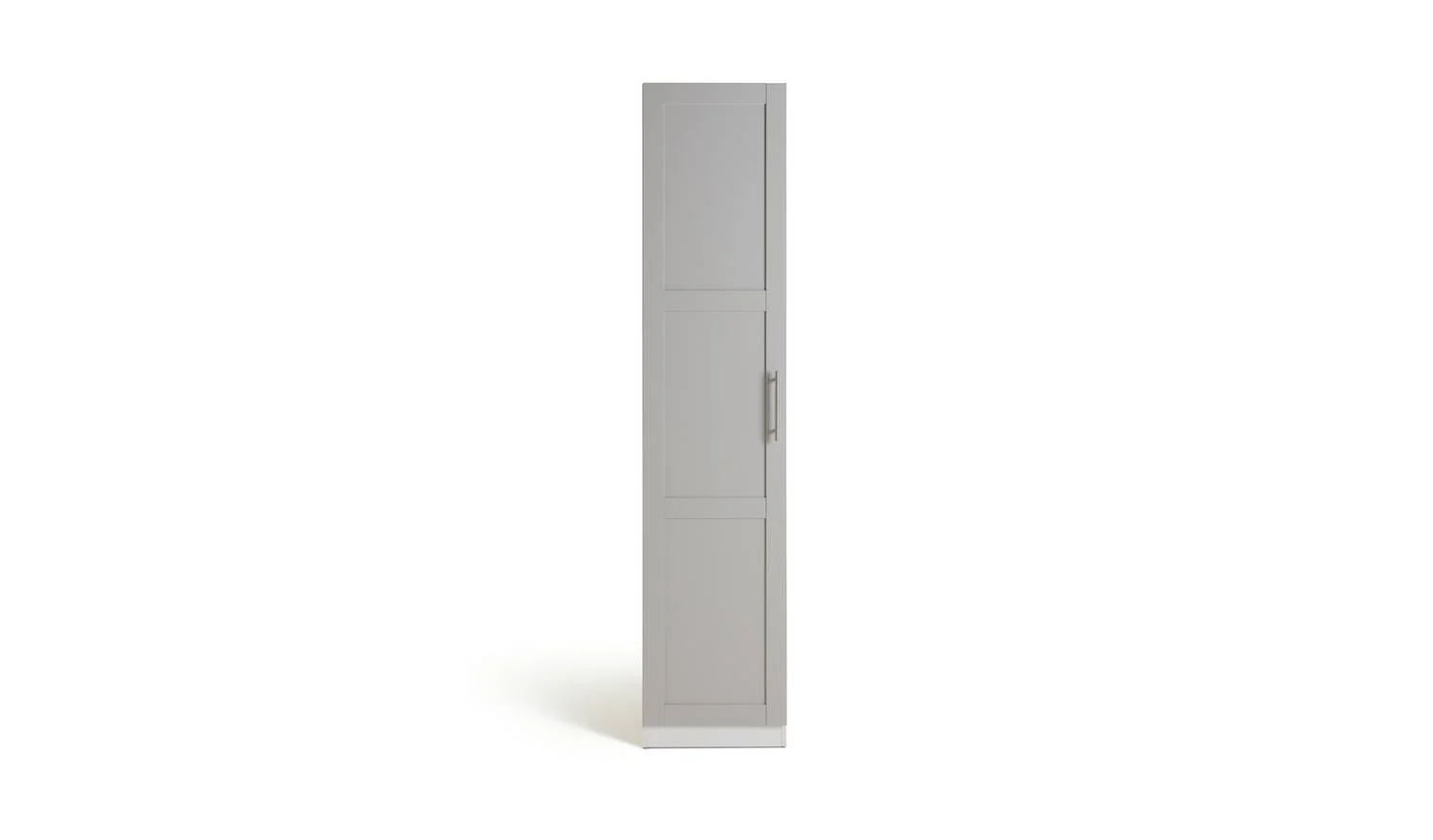 Munich Panelled 1 Door Wardrobe Grey Tall Freestanding Storage